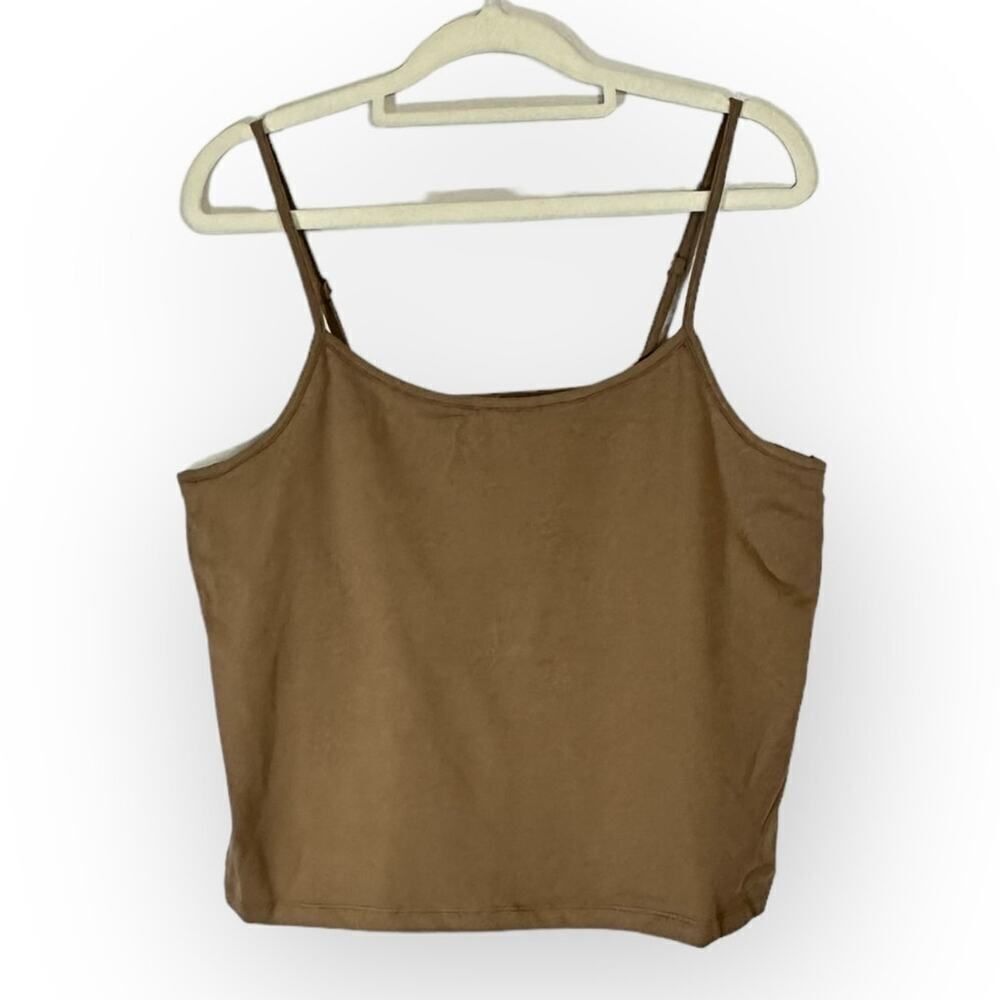 Madewell Mainline Cami Women's XL Brown Adjustable Straps Cropped Strappy NWT